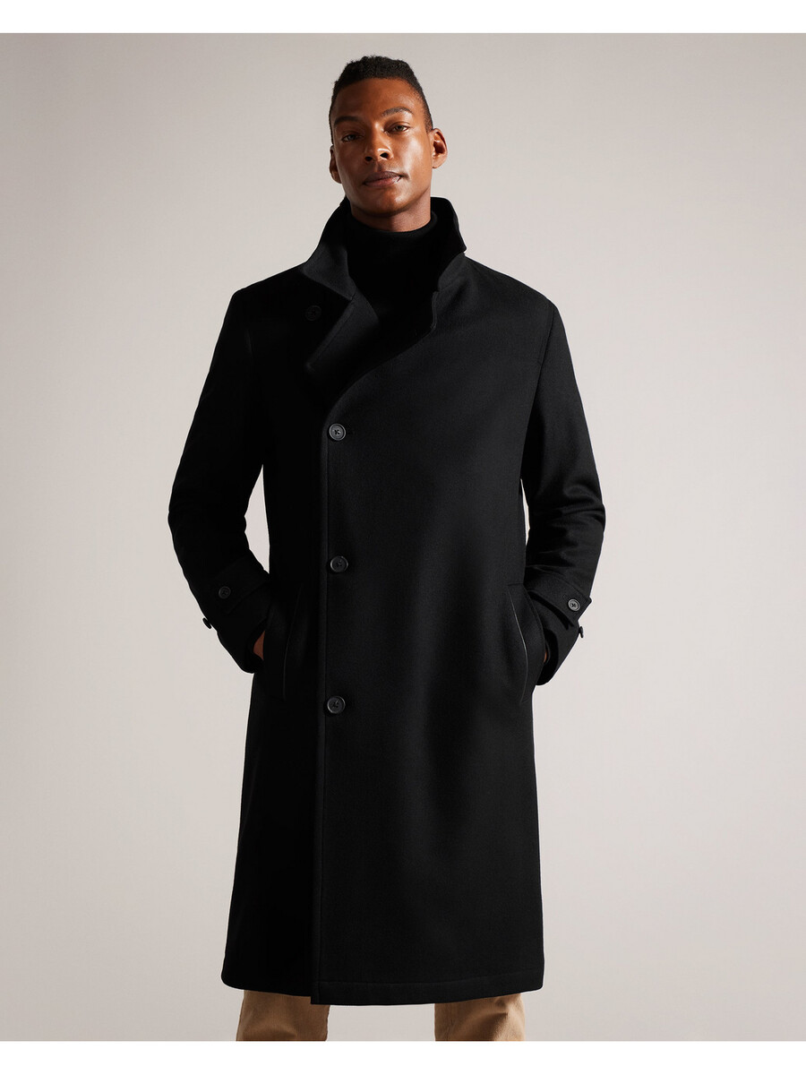 radford - abrigo largo de lana con cuello alto
