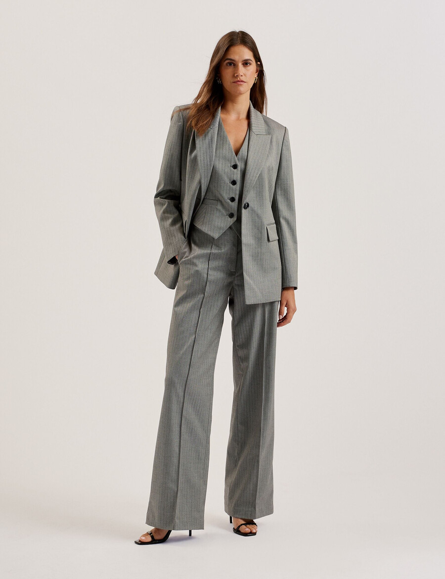 koa - blazer oversize de espiga con botonadura sencilla
