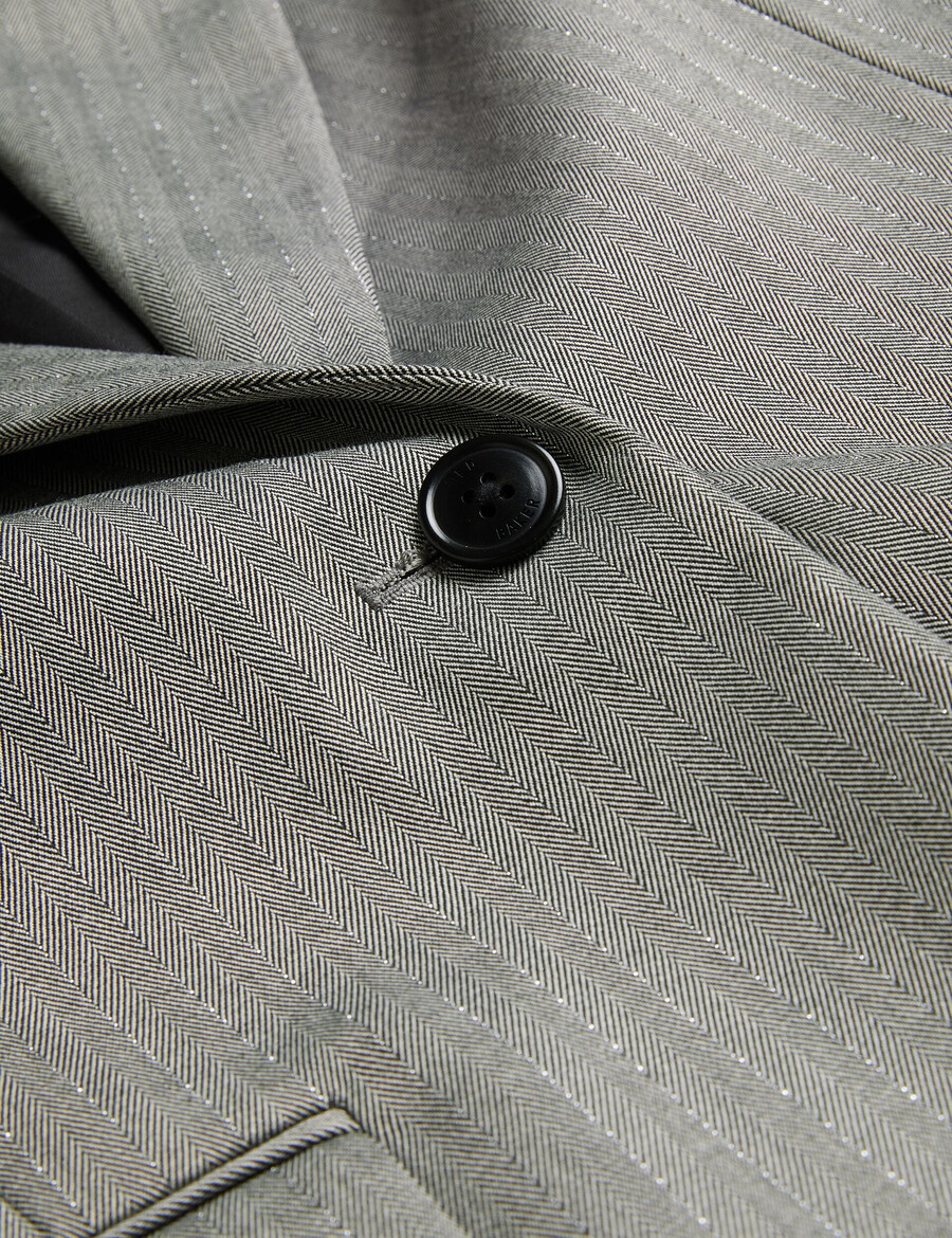 koa - blazer oversize de espiga con botonadura sencilla