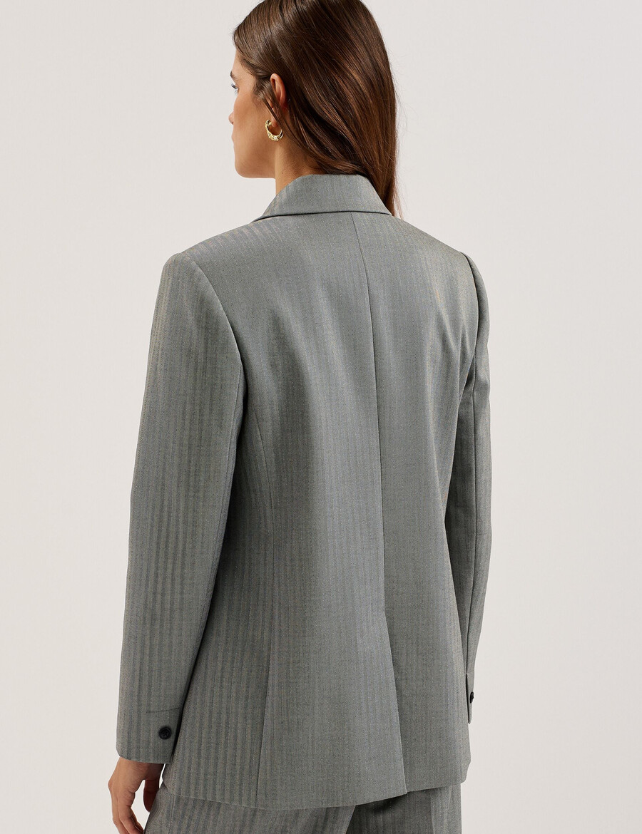 koa - blazer oversize de espiga con botonadura sencilla