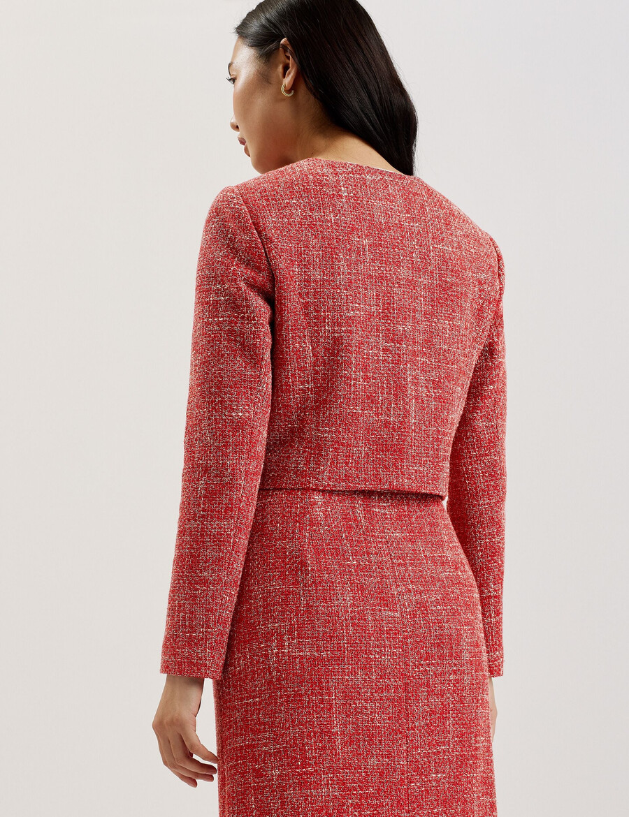 sumi - chaqueta de cuello redondo con bouclé recortada