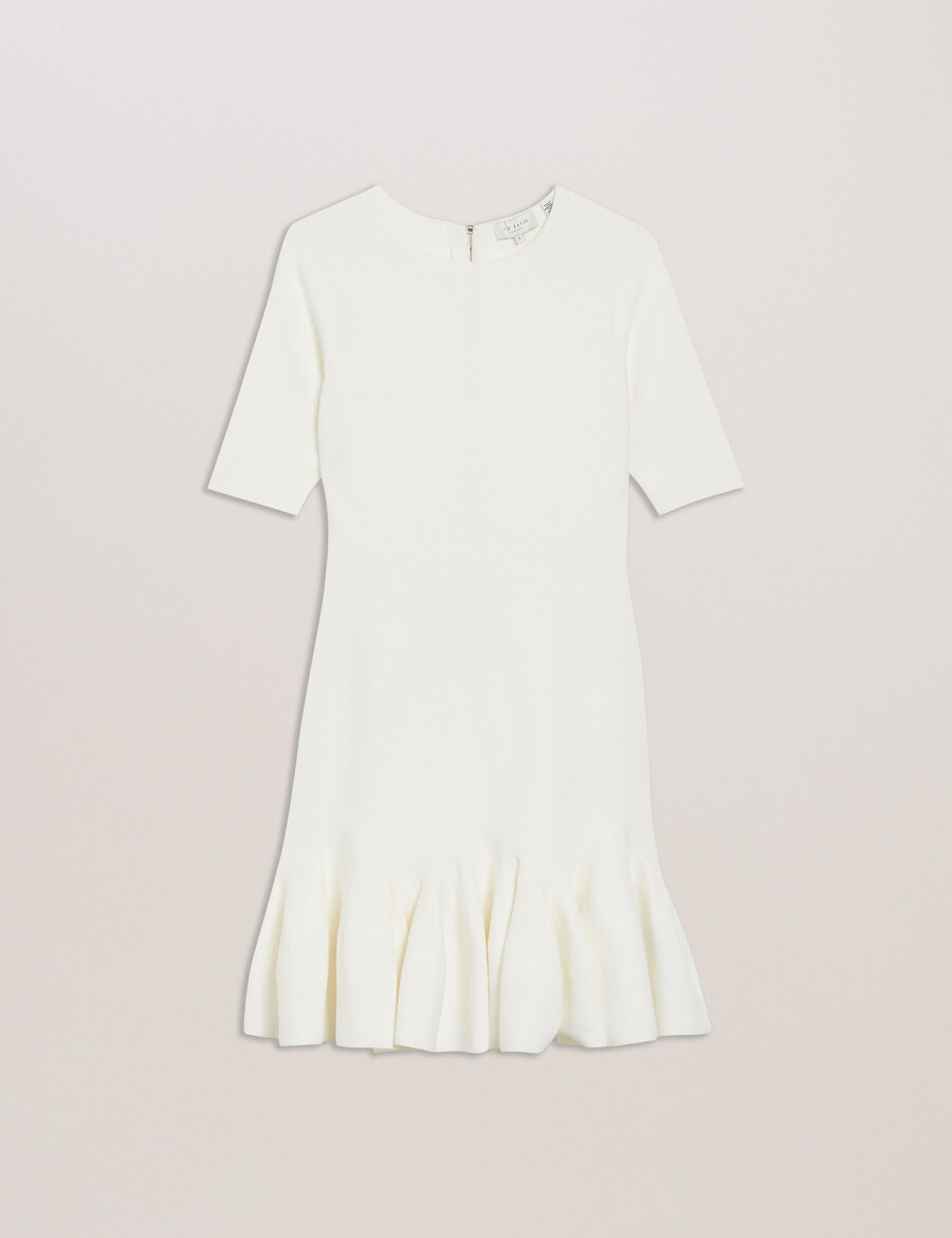 alzann - vestido mini ajustado de punto con dobladillo plisado