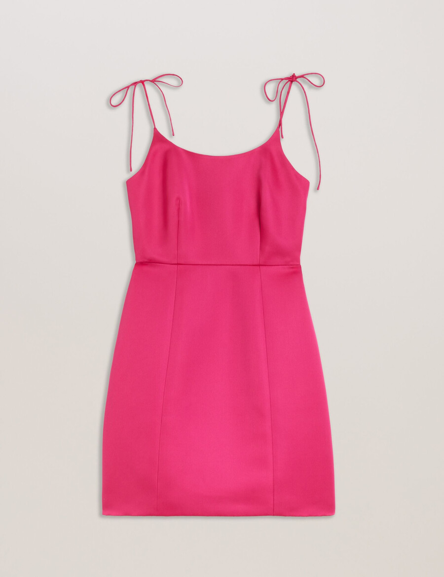 kavala - vestido mini con escote cuadrado y tirantes anudados