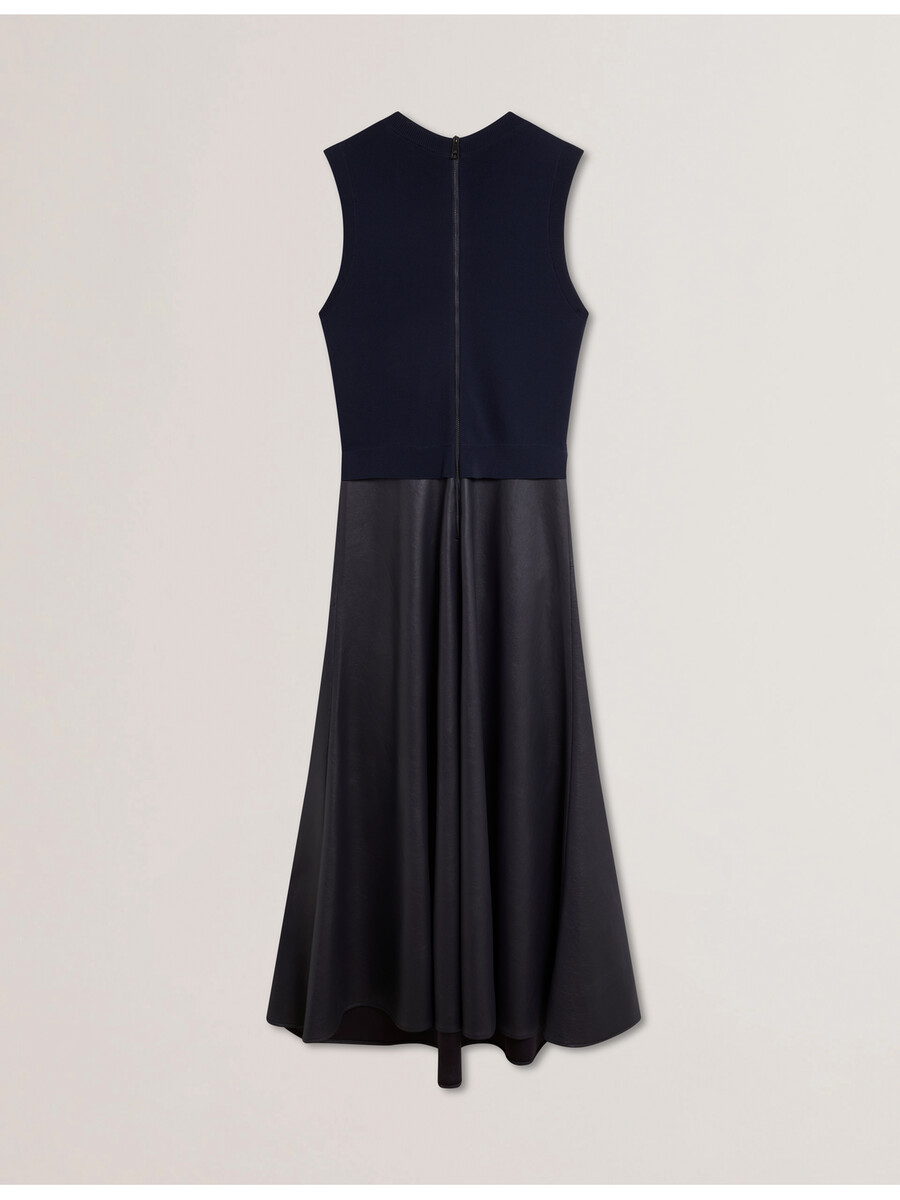 labasa - vestido midi de punto efecto piel sin mangas