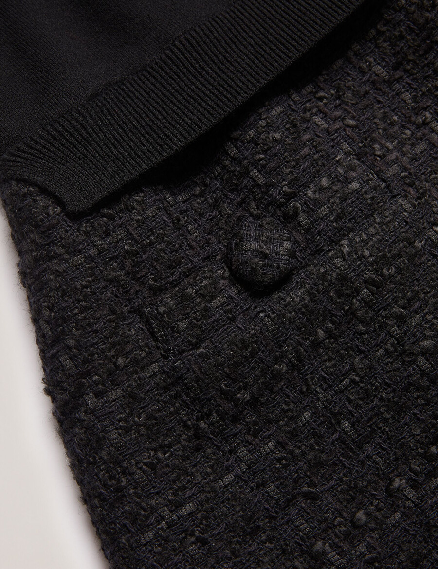 komam - vestido mini de corte a con escote de punto y escote en forma de a