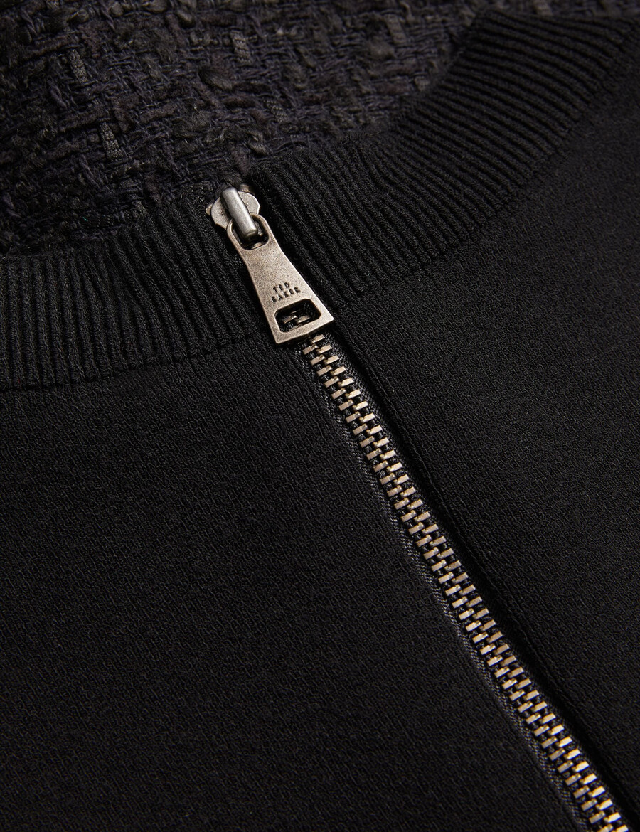 komam - vestido mini de corte a con escote de punto y escote en forma de a