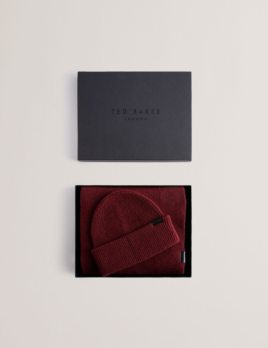 alliies - conjunto de gorro y bufanda de punto de canalé