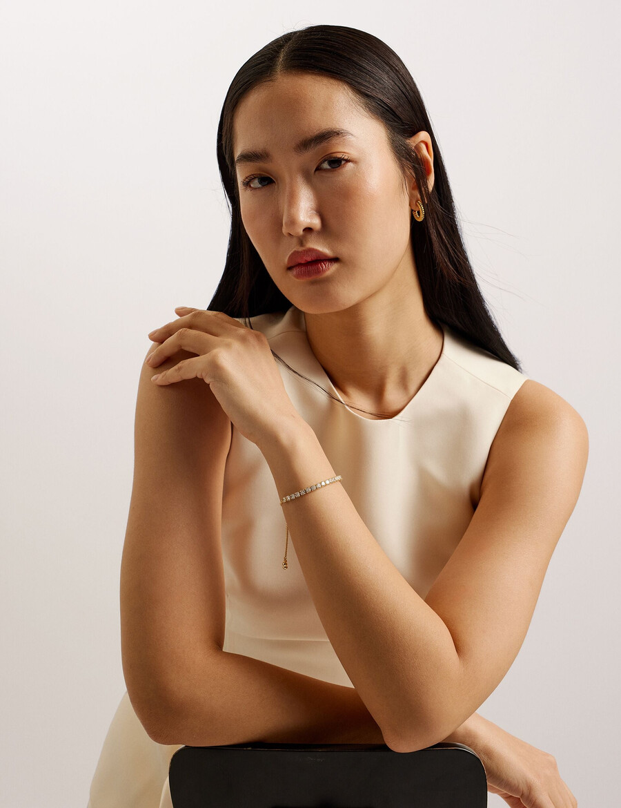 melrah - pulsera de tenis ajustable con cristales