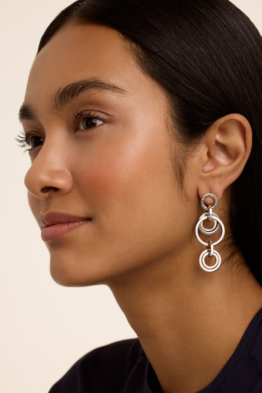 pendientes colgantes de aro múltiple