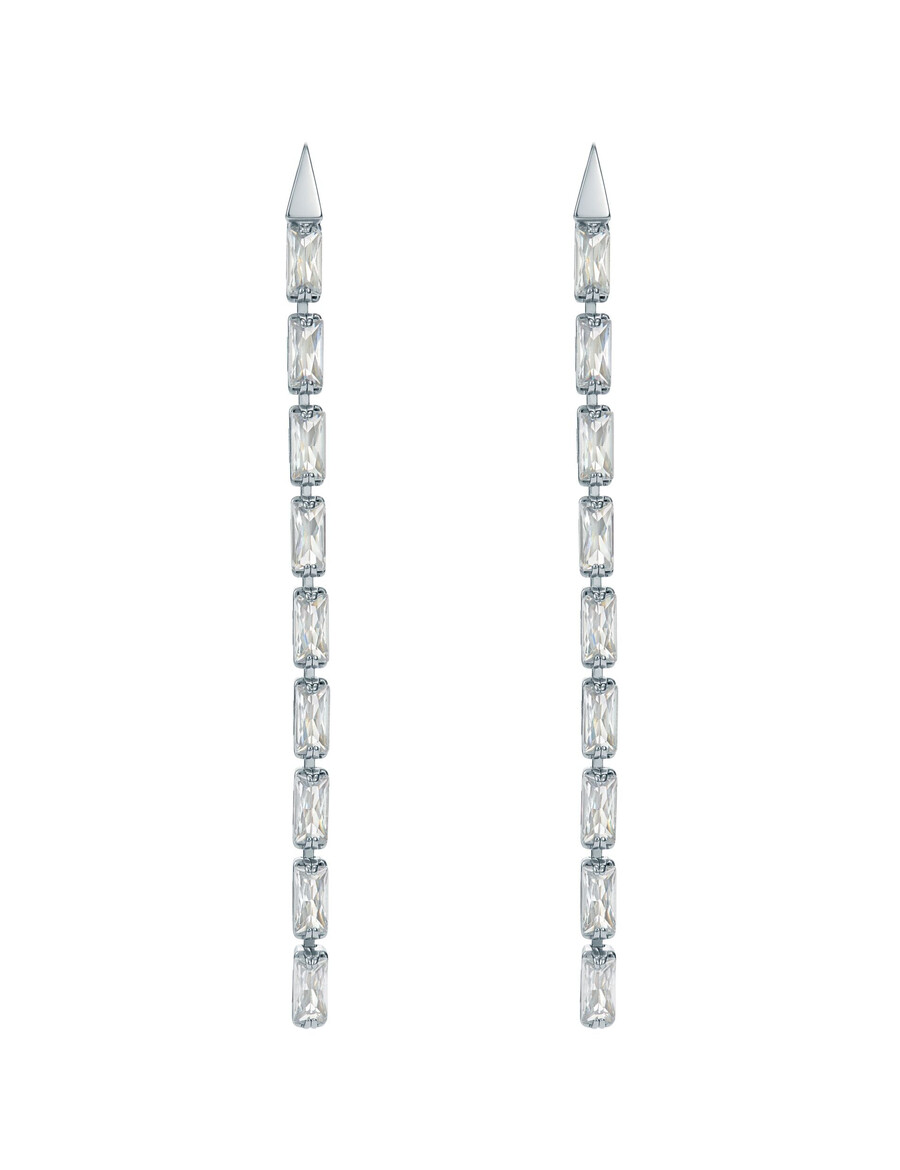 isalie - pendientes largos de cristal con forma de baguette