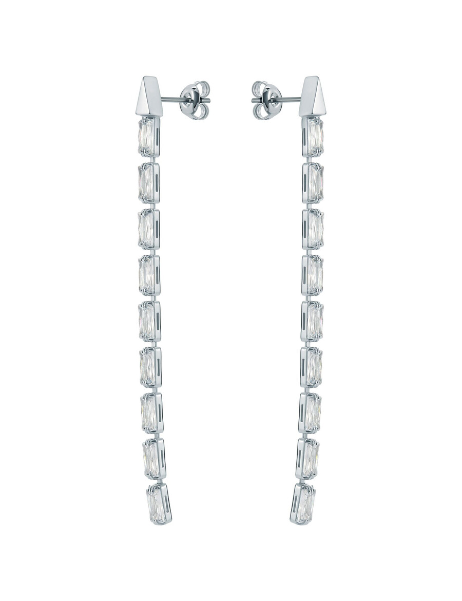 isalie - pendientes largos de cristal con forma de baguette