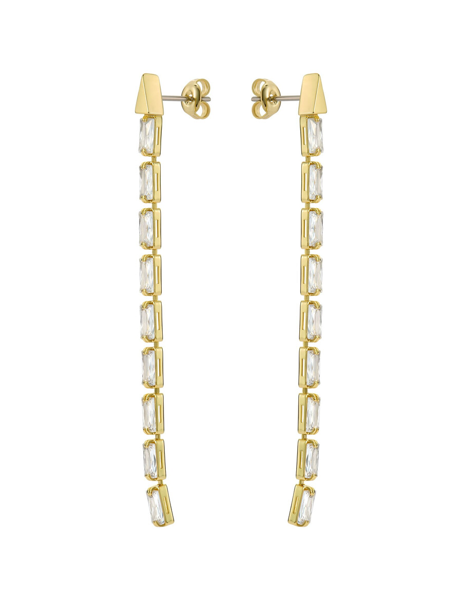isalie - pendientes largos de cristal con forma de baguette