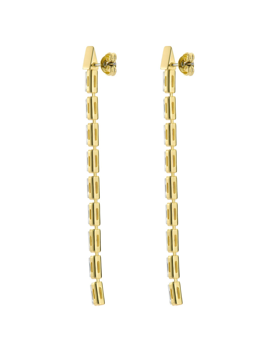 isalie - pendientes largos de cristal con forma de baguette