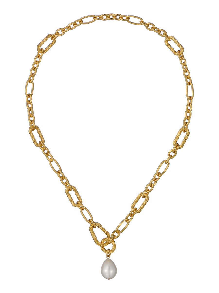 timora - collar con colgante de perlas retorcidas