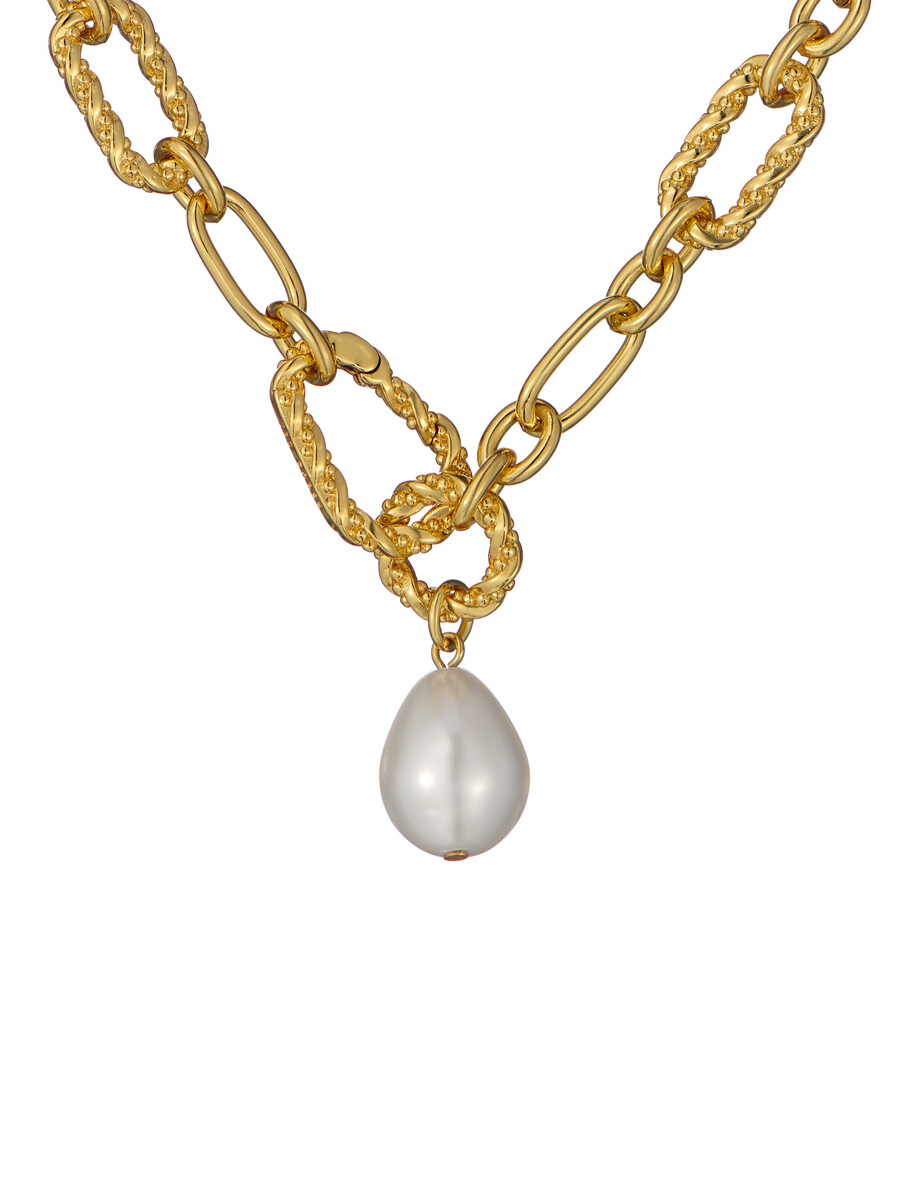 timora - collar con colgante de perlas retorcidas