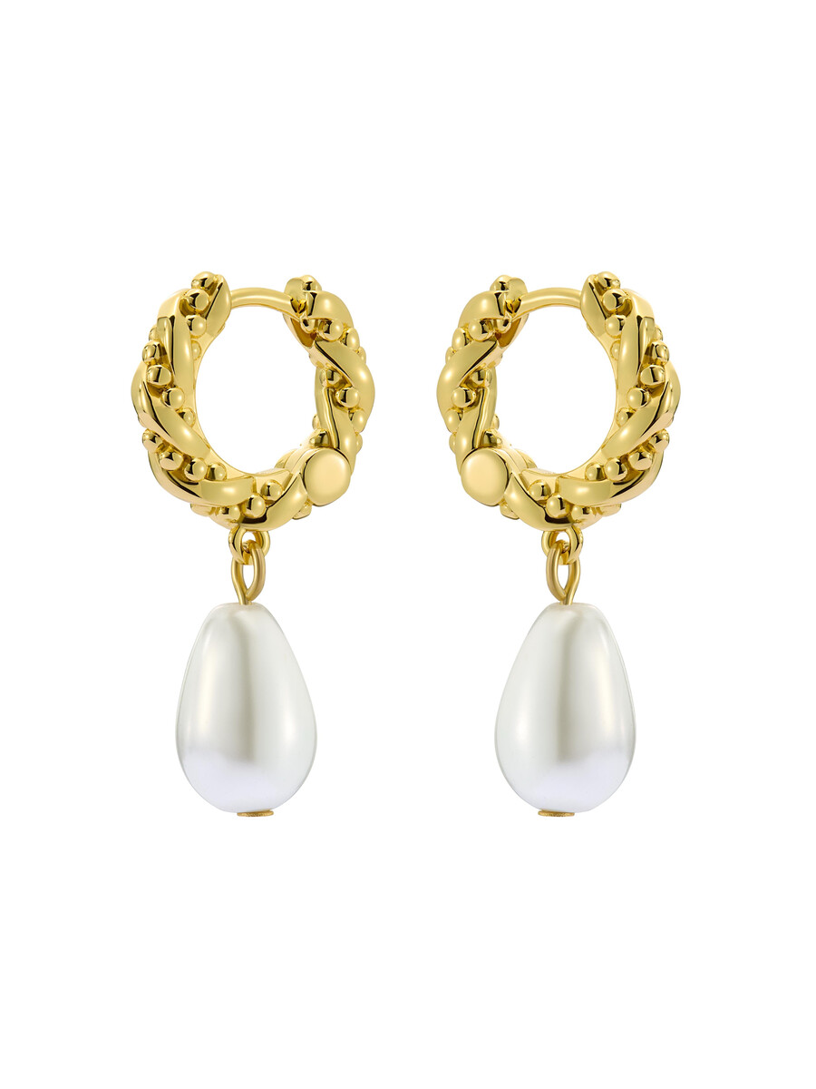 tilly - pendientes colgantes de perlas retorcidas