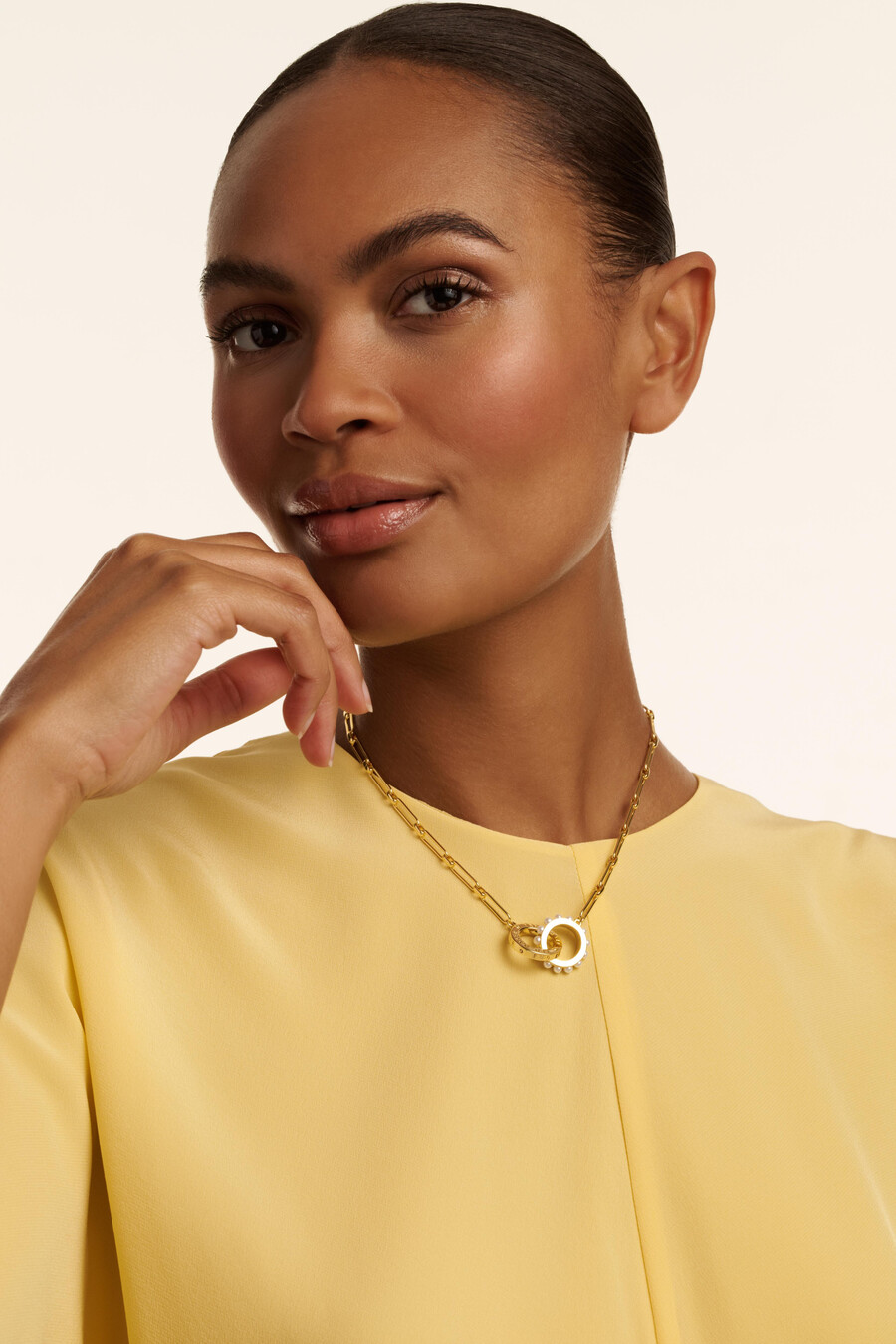 lola - collar de eslabones con logotipo doble