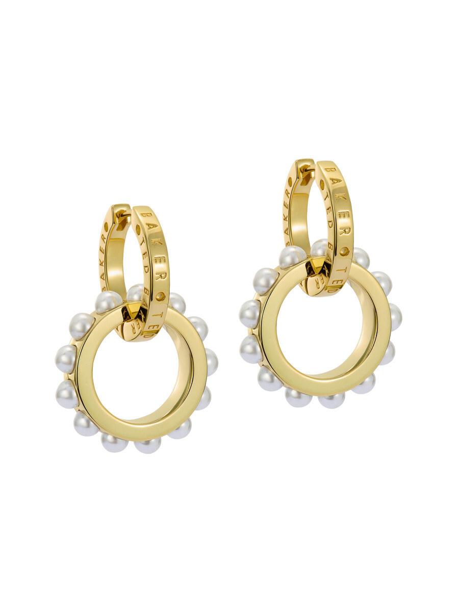 lorrie - pendientes colgantes con eslabones y logotipo doble