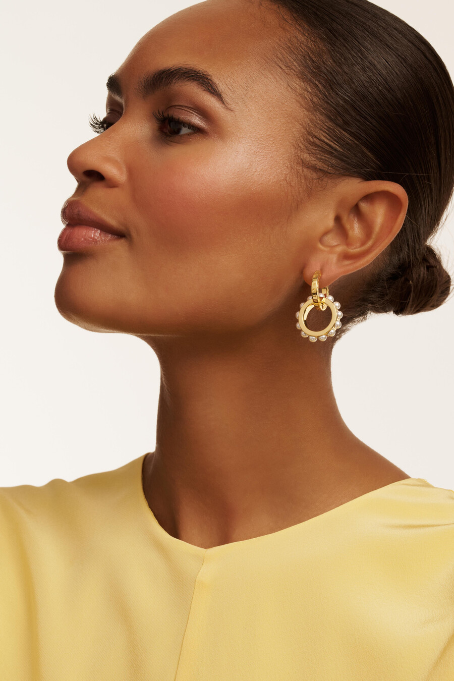 lorrie - pendientes colgantes con eslabones y logotipo doble