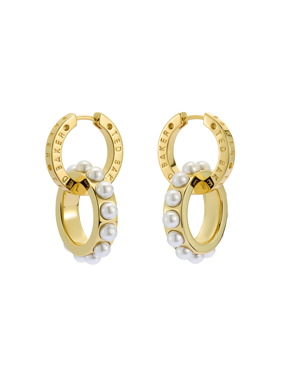 lorrie - pendientes colgantes con eslabones y logotipo doble