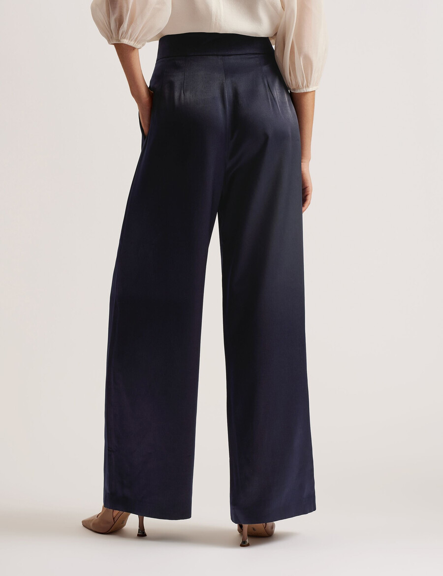 teerut - pantalones anchos de satén con largo entallado