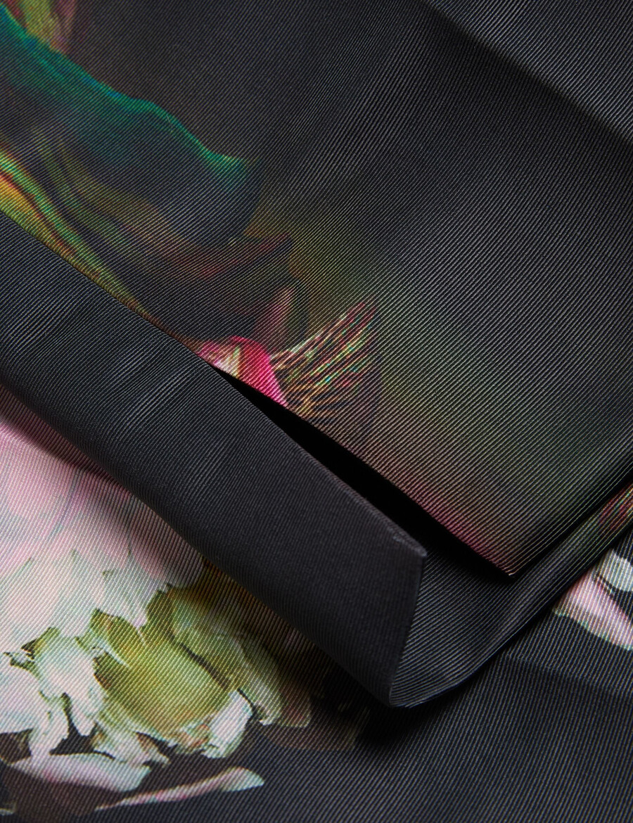 okunit - pantalones de vestir con estampado floral y pernera cónica