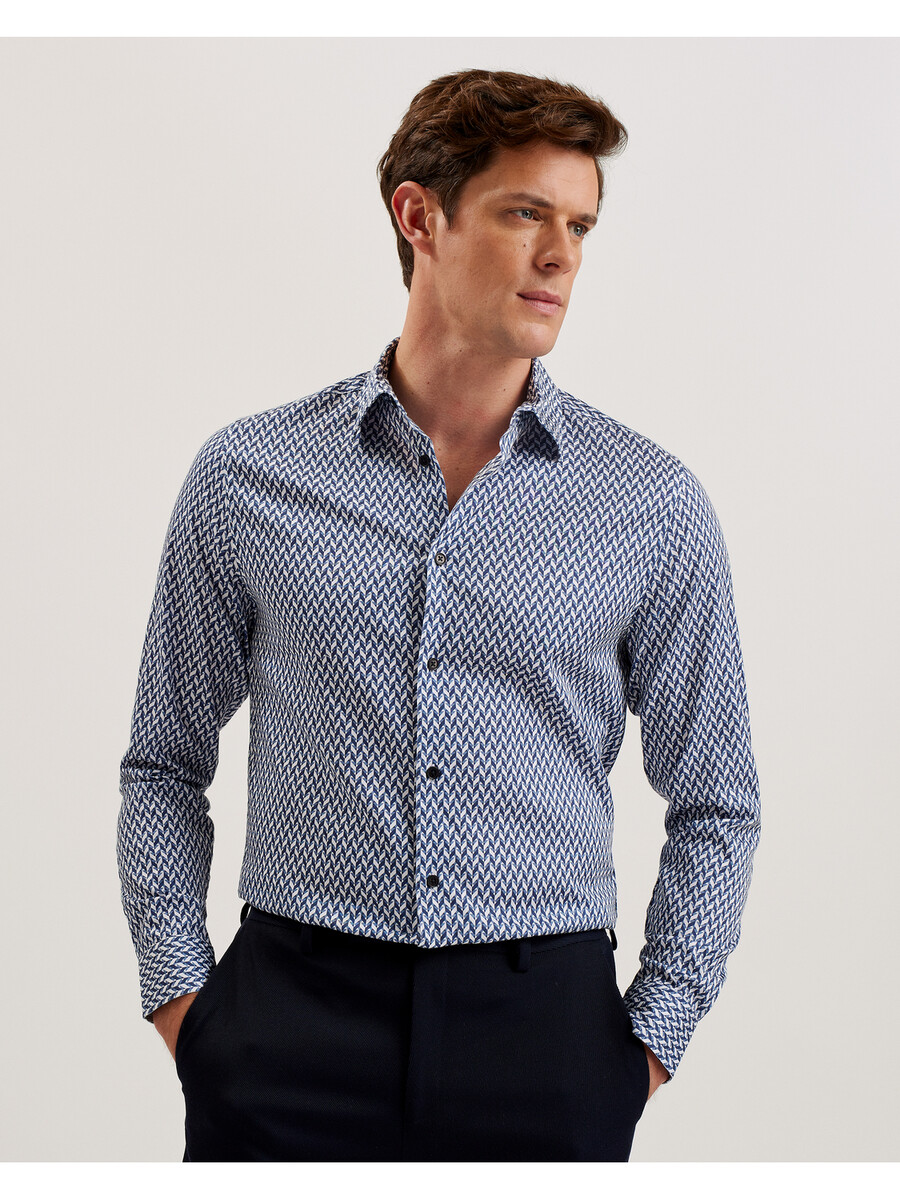 laceby - camisa ajustada de manga larga con estampado geométrico