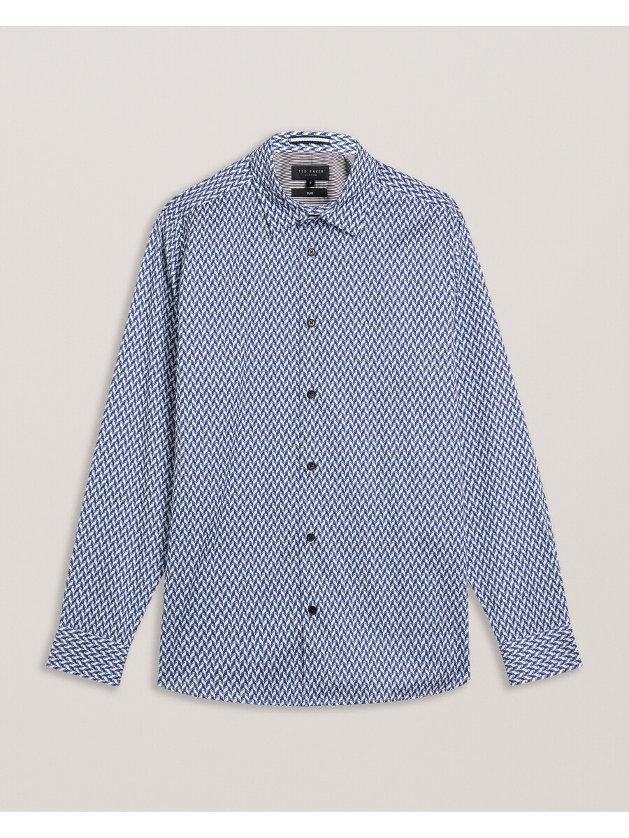 laceby - camisa ajustada de manga larga con estampado geométrico