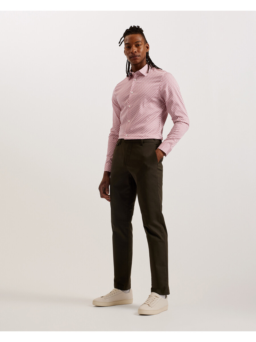 laceby - camisa ajustada de manga larga con estampado geométrico