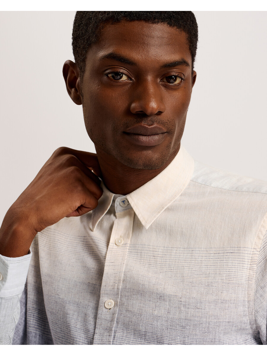 ackley - camisa de manga larga con estampado ombré regular