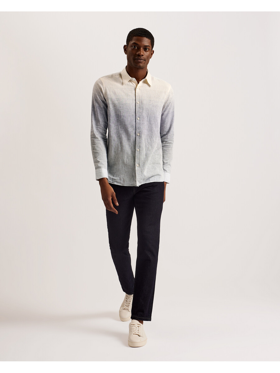 ackley - camisa de manga larga con estampado ombré regular