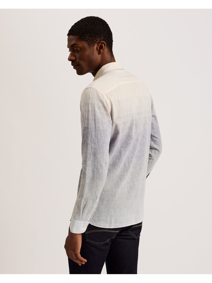 ackley - camisa de manga larga con estampado ombré regular