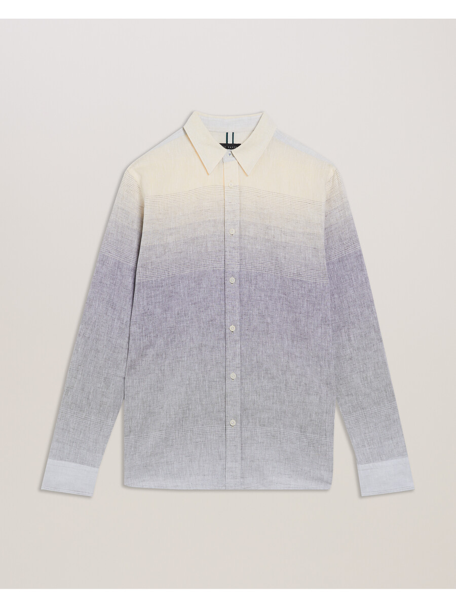 ackley - camisa de manga larga con estampado ombré regular