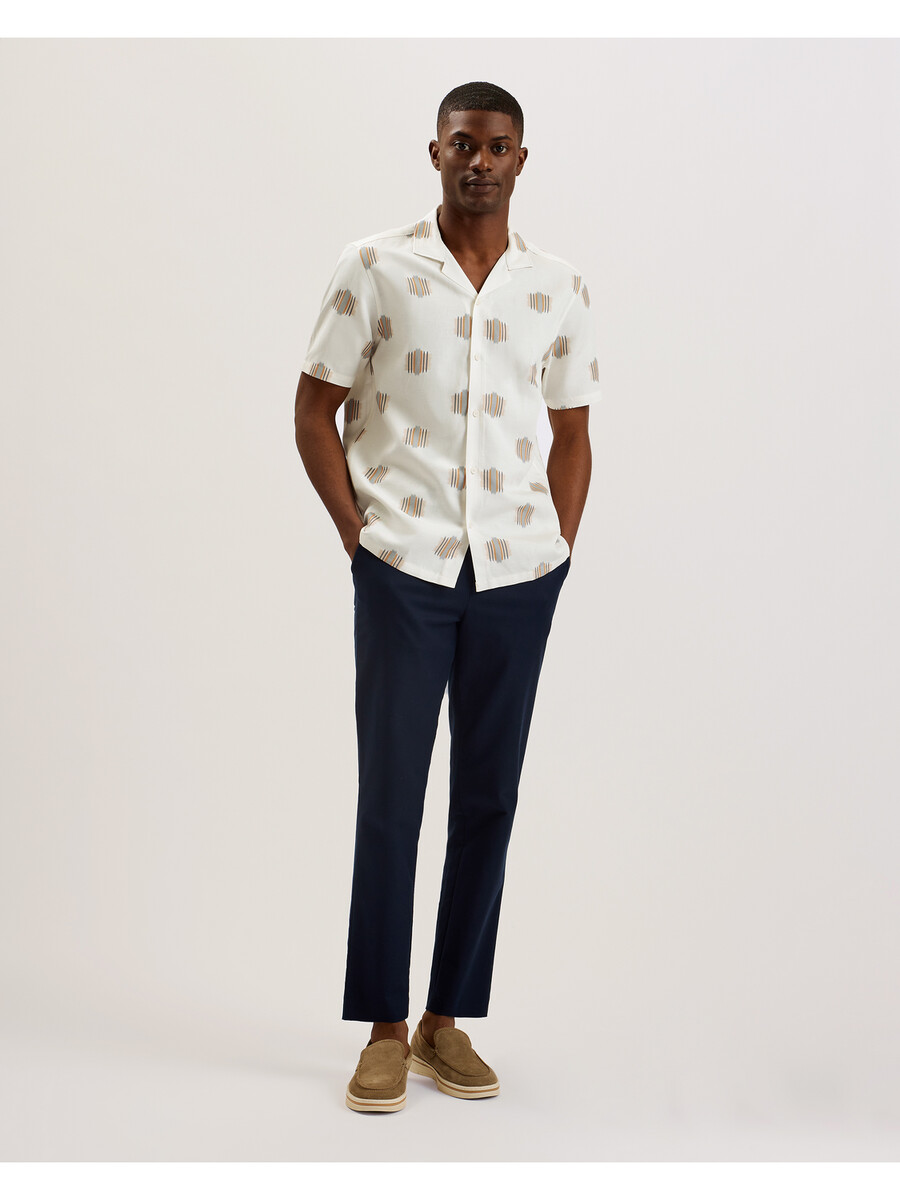 dimitre - camisa de manga corta de mezcla de algodón estampada