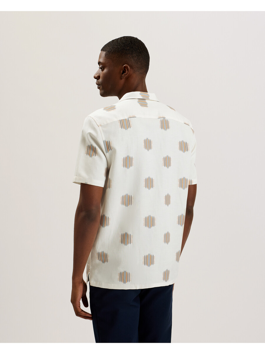 dimitre - camisa de manga corta de mezcla de algodón estampada