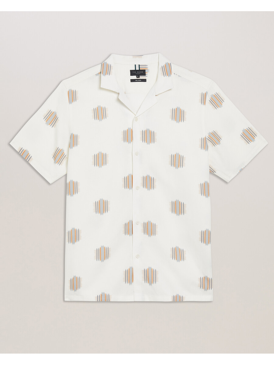 dimitre - camisa de manga corta de mezcla de algodón estampada
