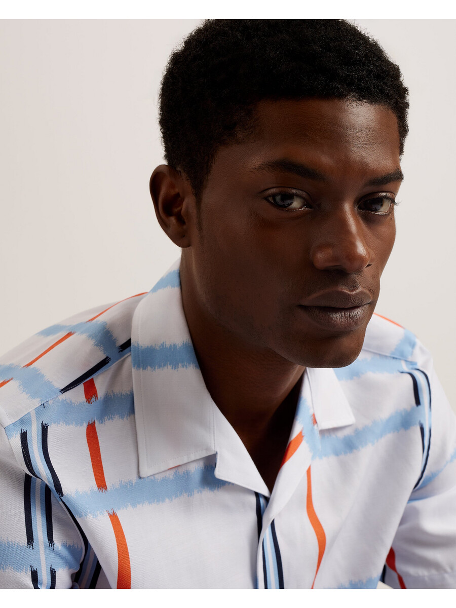 gardon - camisa relajada de manga corta con estampado de cuadros