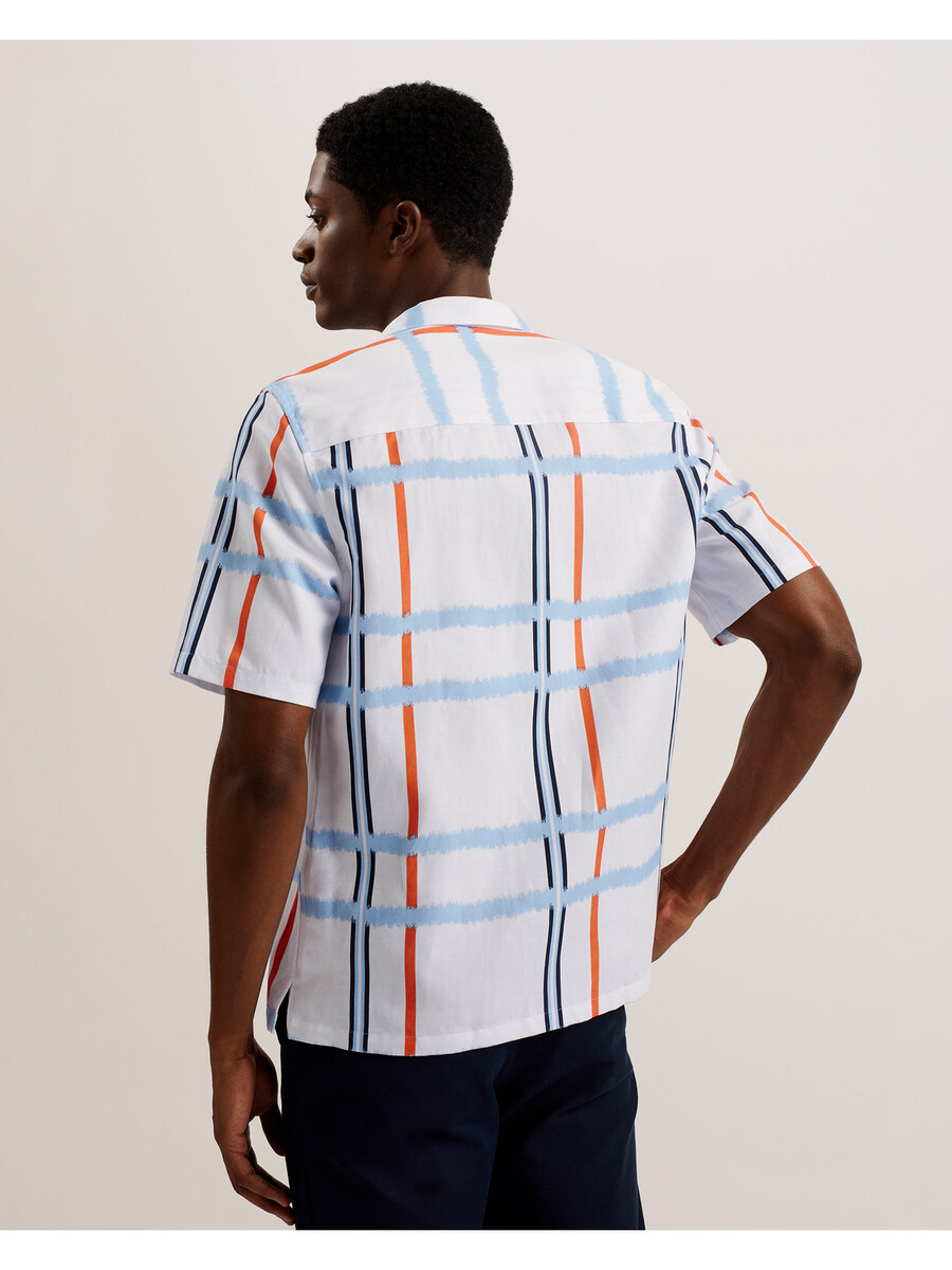 gardon - camisa relajada de manga corta con estampado de cuadros