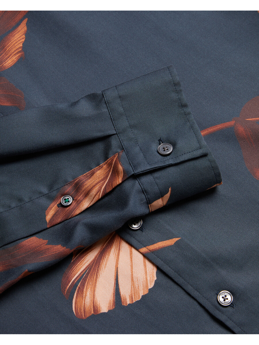 coltons - camisa de lyocell de manga larga con estampado de hojas
