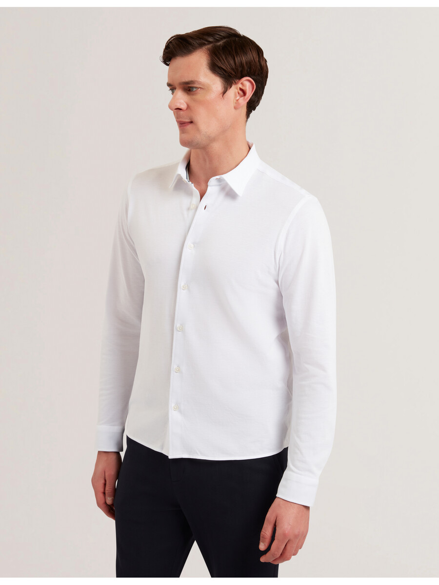 luckey - camisa de piqué de algodón de manga larga