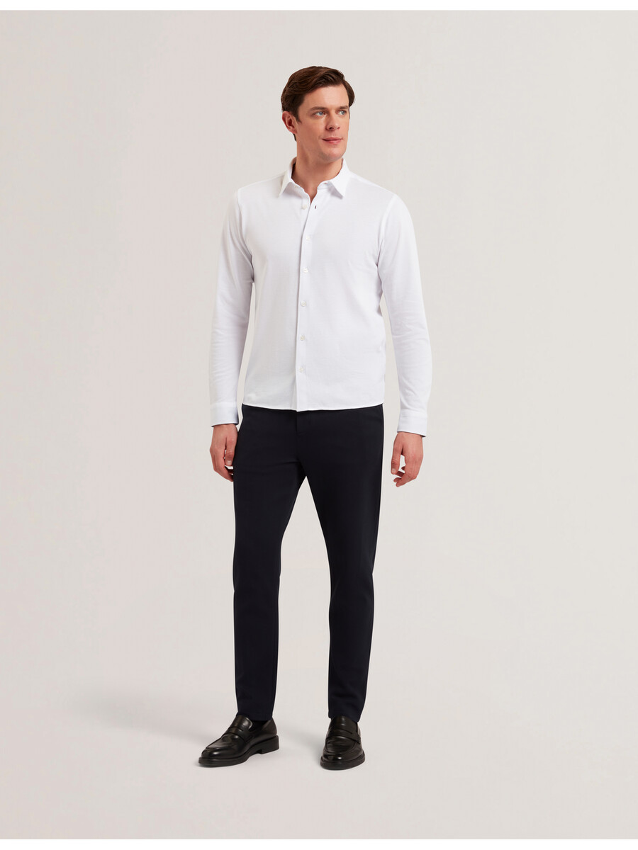 luckey - camisa de piqué de algodón de manga larga