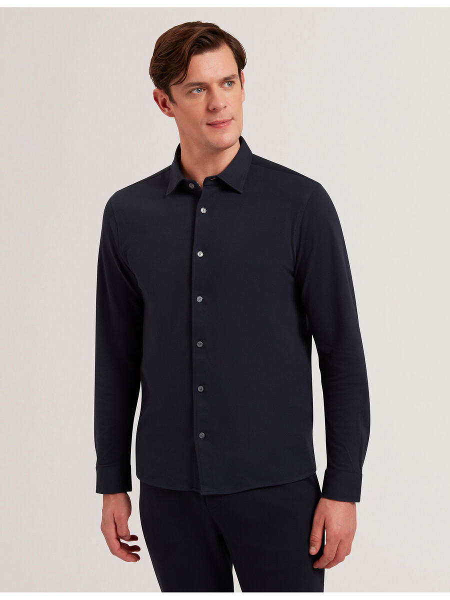 luckey - camisa de piqué de algodón de manga larga