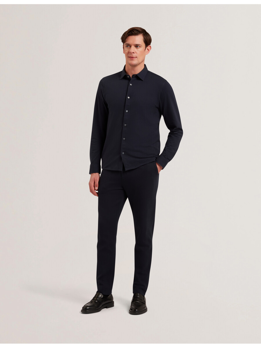 luckey - camisa de piqué de algodón de manga larga