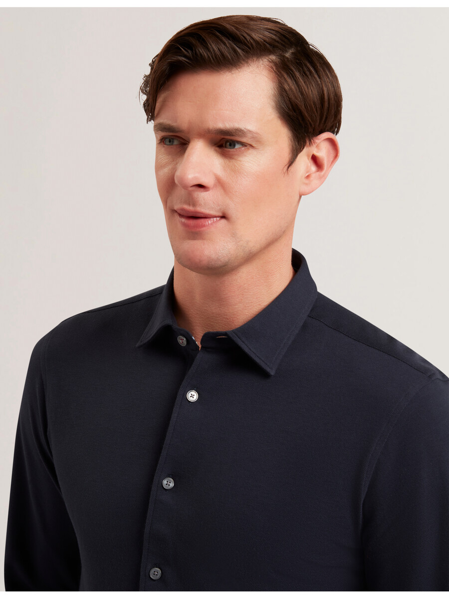 luckey - camisa de piqué de algodón de manga larga