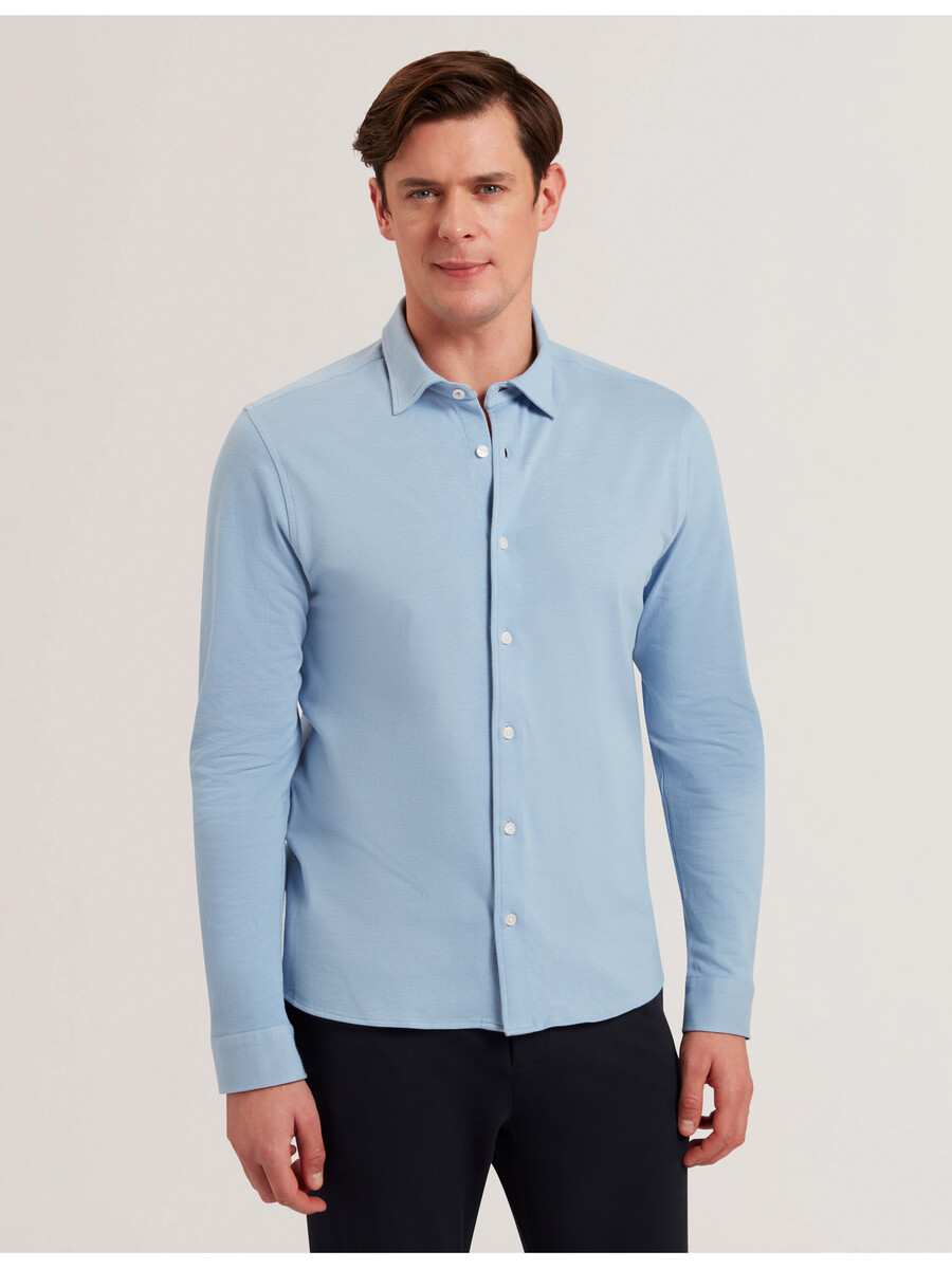 luckey - camisa de piqué de algodón de manga larga