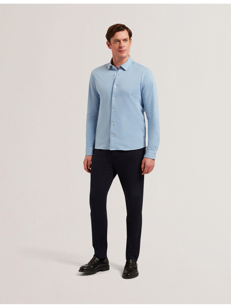 luckey - camisa de piqué de algodón de manga larga
