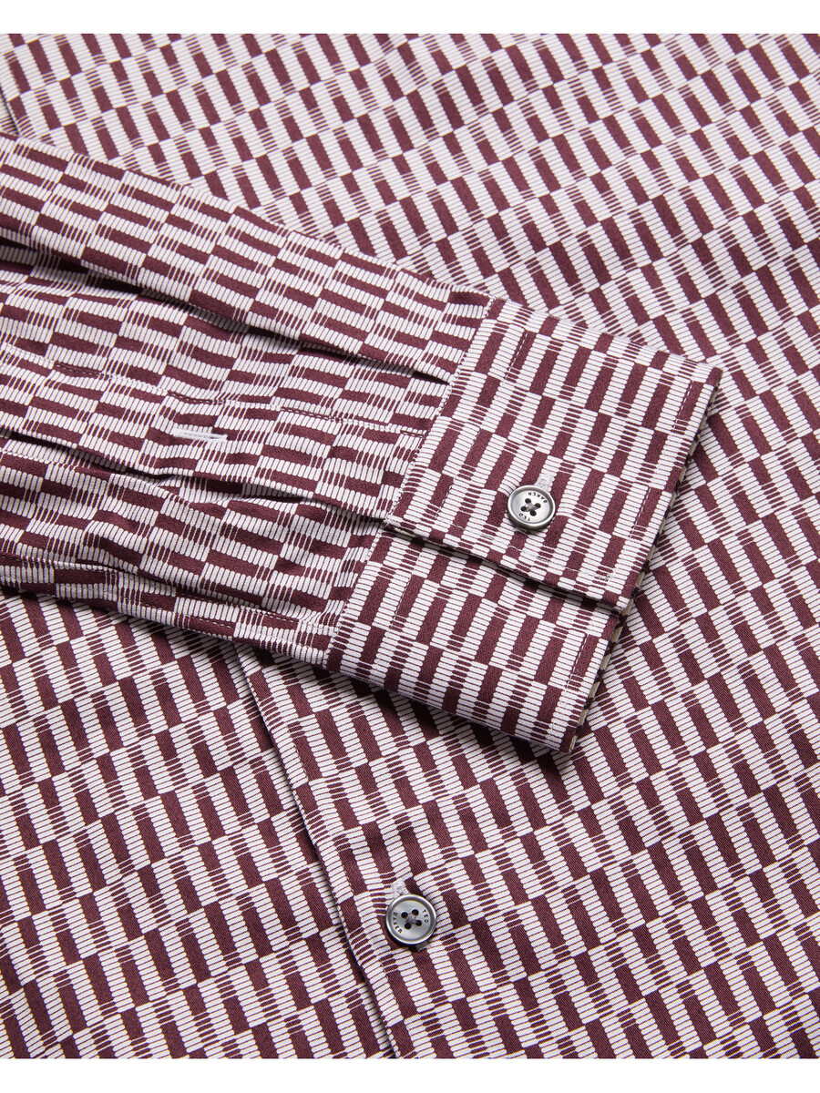 frestin - camisa ajustada de manga larga con estampado geométrico