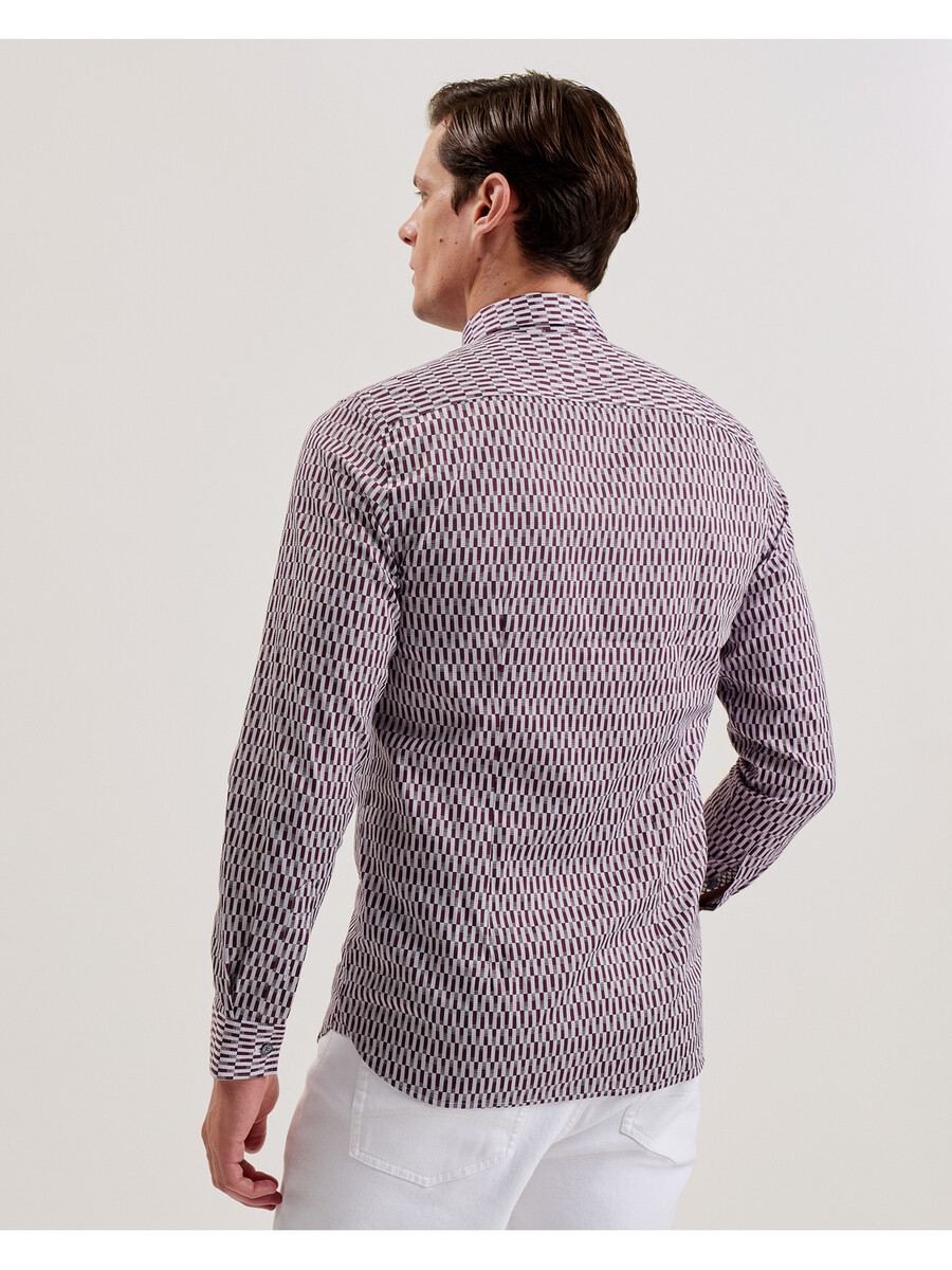 frestin - camisa ajustada de manga larga con estampado geométrico