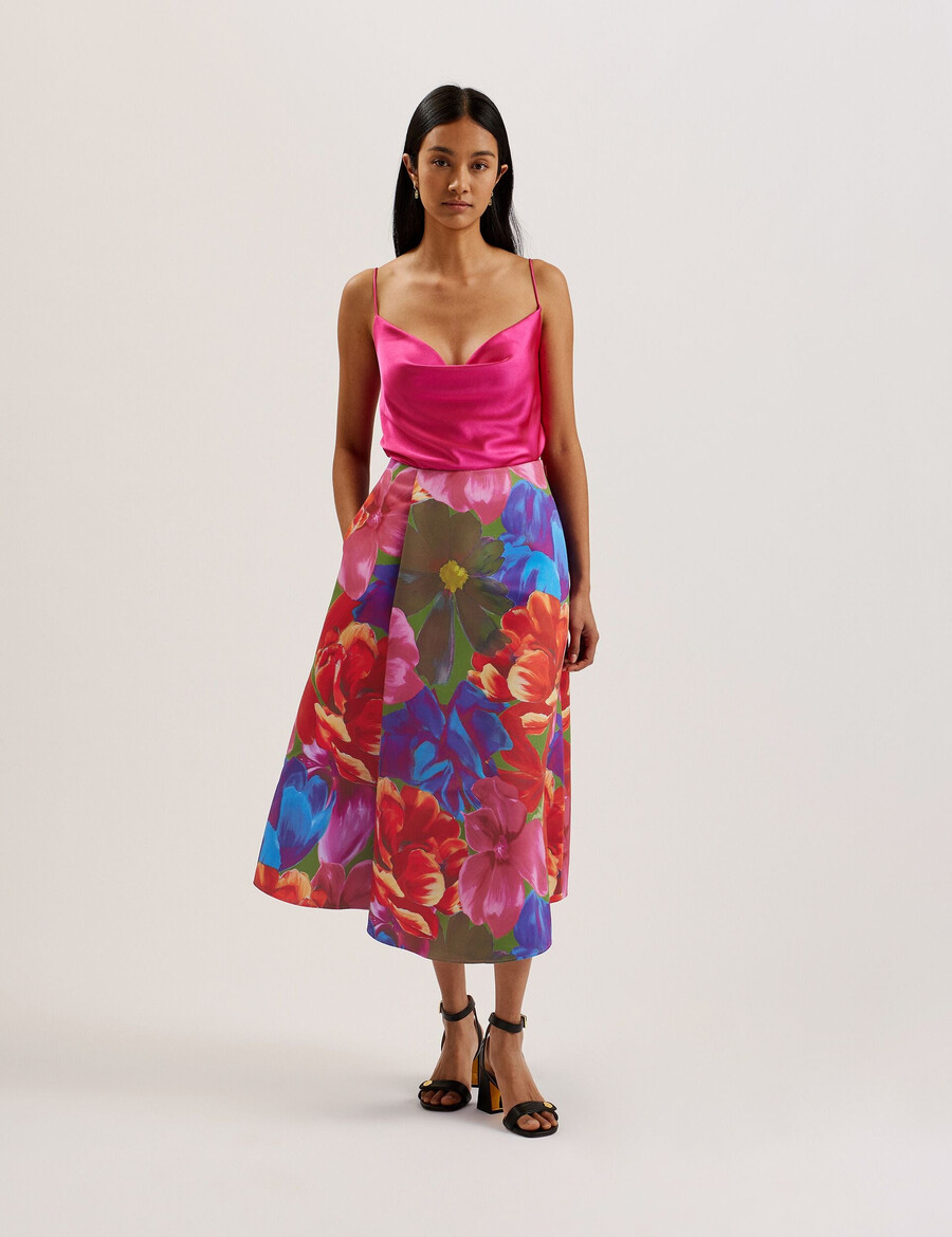 joralee - falda midi cruzada estampada