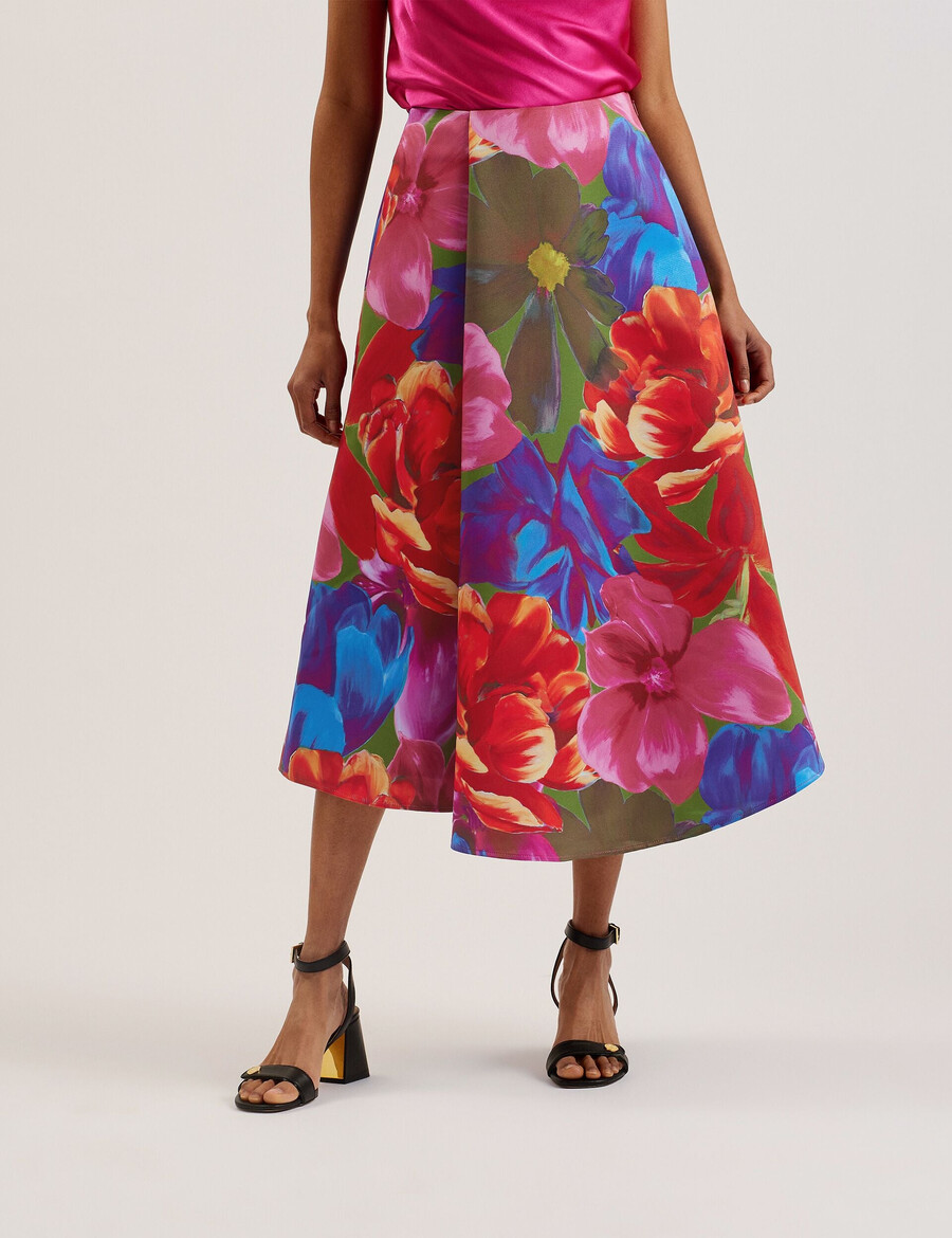 joralee - falda midi cruzada estampada